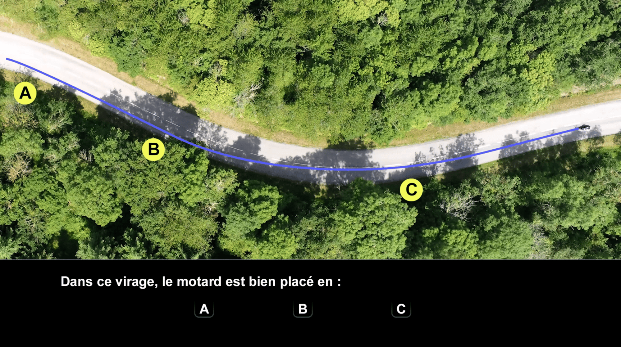 Question code moto vue aérienne Pédagomi